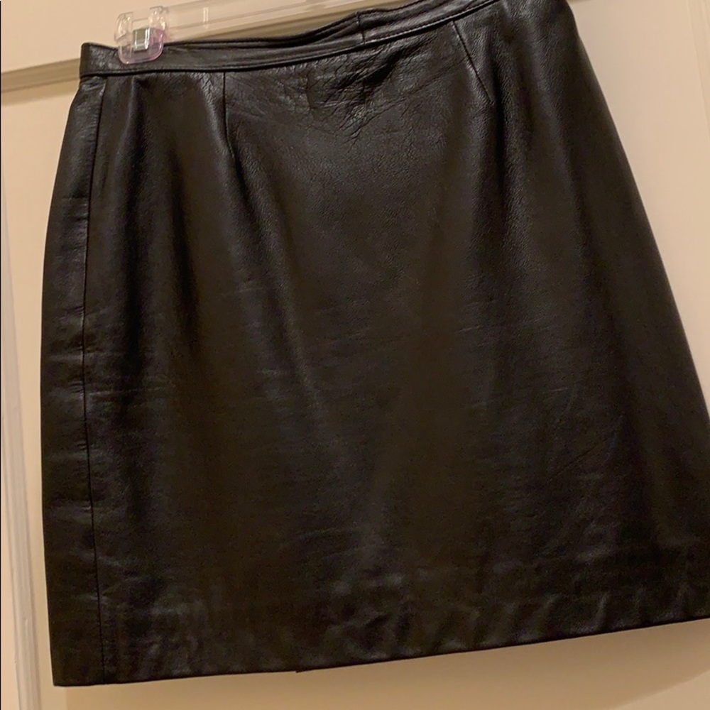 Black leather skirt